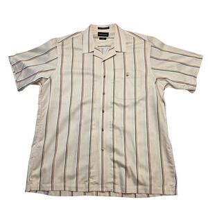 Paul Fredrick Striped Camp Shirt Finest Cotton Classic Fit Button Up‎ XL